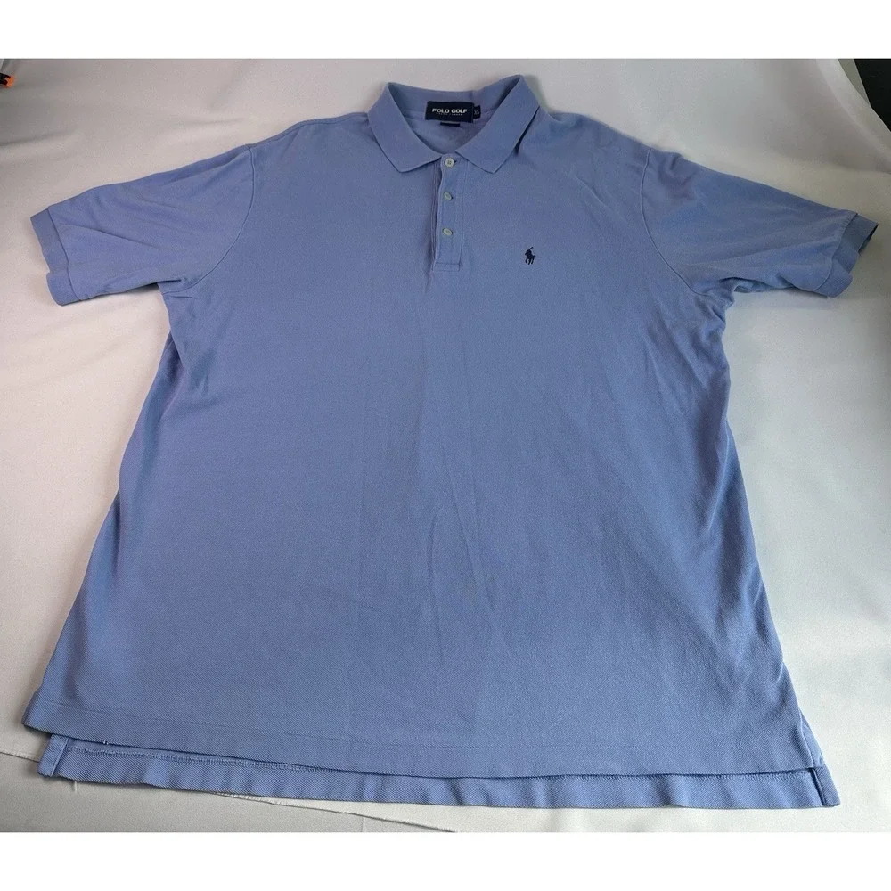 Polo Golf Ralph Lauren Shirt Mens Size XL Blue 100%‎ Cotton Short Sleeve Pony